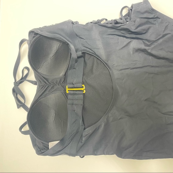 AVA & VIV one piece swimsuit open tie sides plus size 18 padded bra halter tie - Picture 7 of 8